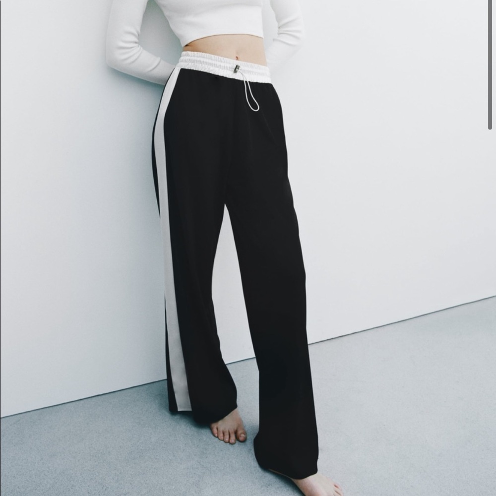ZARA Flowy Pants with Side Stripe